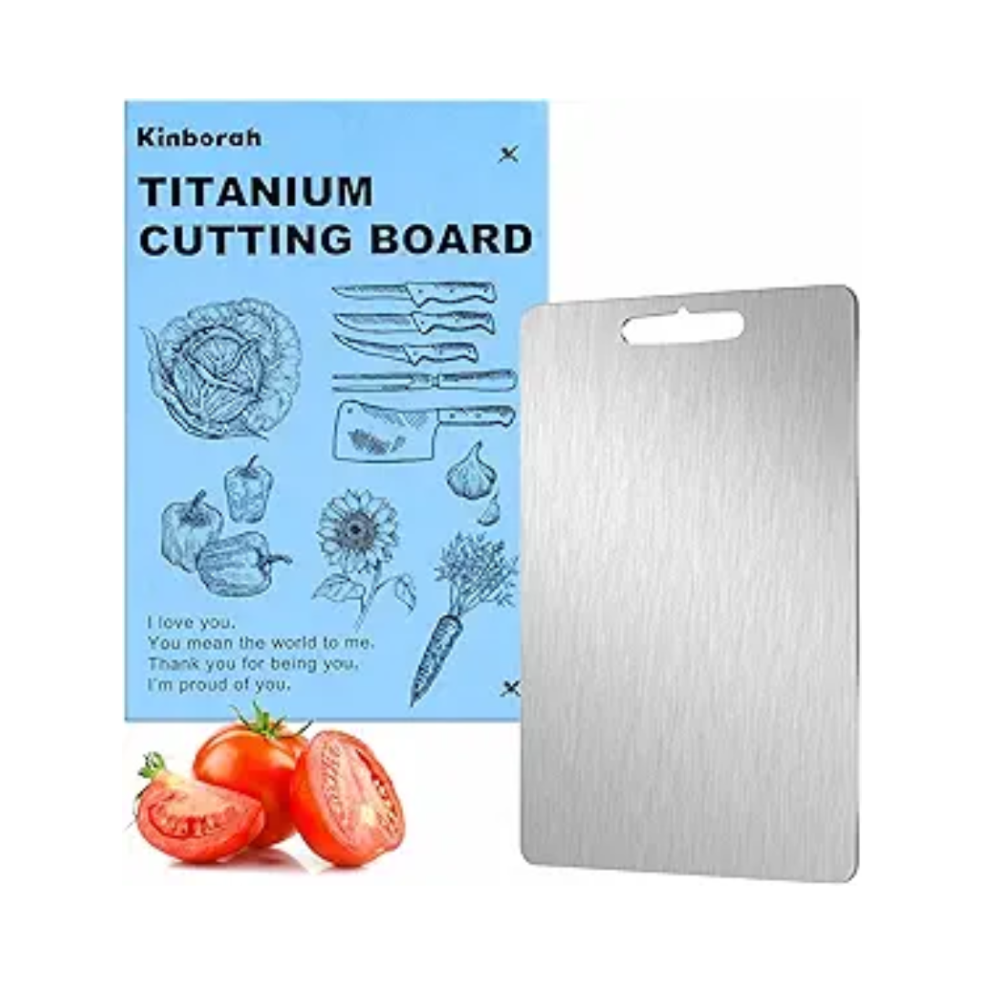 100% Pure Titanium Cutting Board – Durable & Versatile