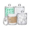 4 Pack Acrylic Qtip Holder Dispenser for Cotton Swabs, Balls