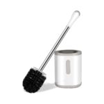 Compact Toilet Brush & Holder, Stainless Steel Handle