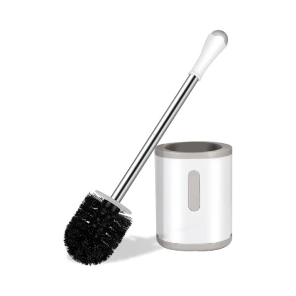 Compact Toilet Brush & Holder, Stainless Steel Handle